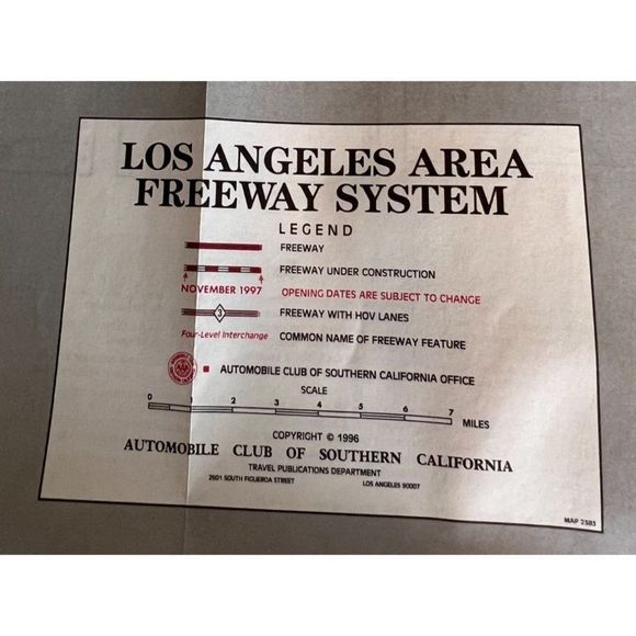 Vintage Rare 1996 Los Angeles Freeway Systems AAA Map Original - Picture 4 of 8